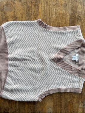 Sincerly Jules Blush Herringbone V-Neck Sweater Vest